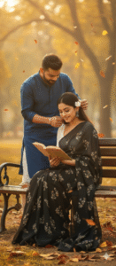 Vintage retro couple photo editing