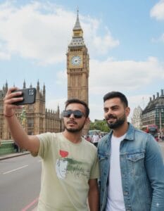 selfie with Virat Kohli