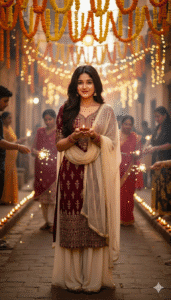 Girl Diwali AI photo editing