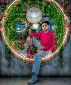 retro style boy photo editing