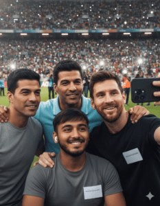 Lionel Messi selfie AI