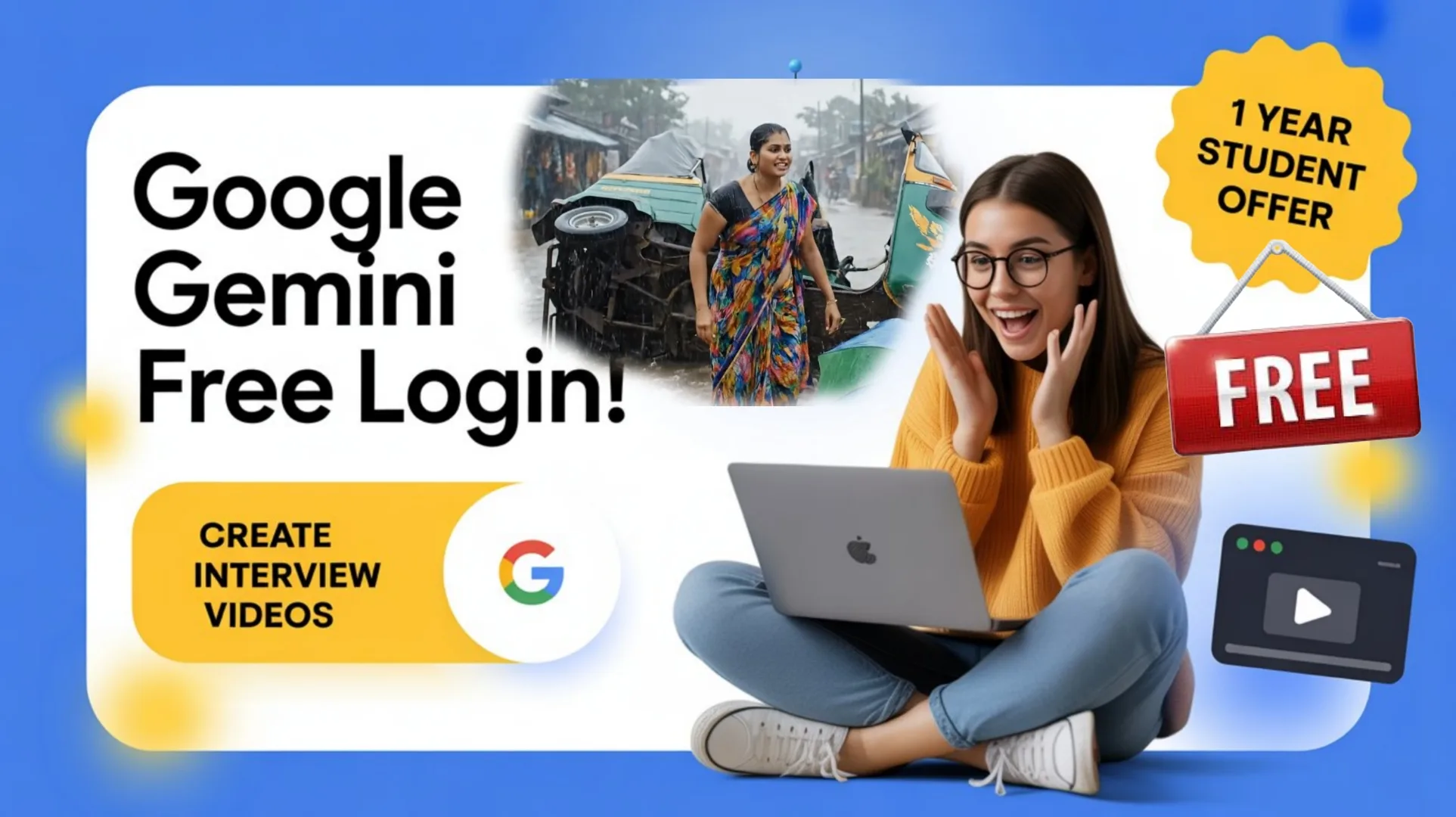 Login to Google Gemini Free (1 Month or 1 Year) + Make AI Interview Videos