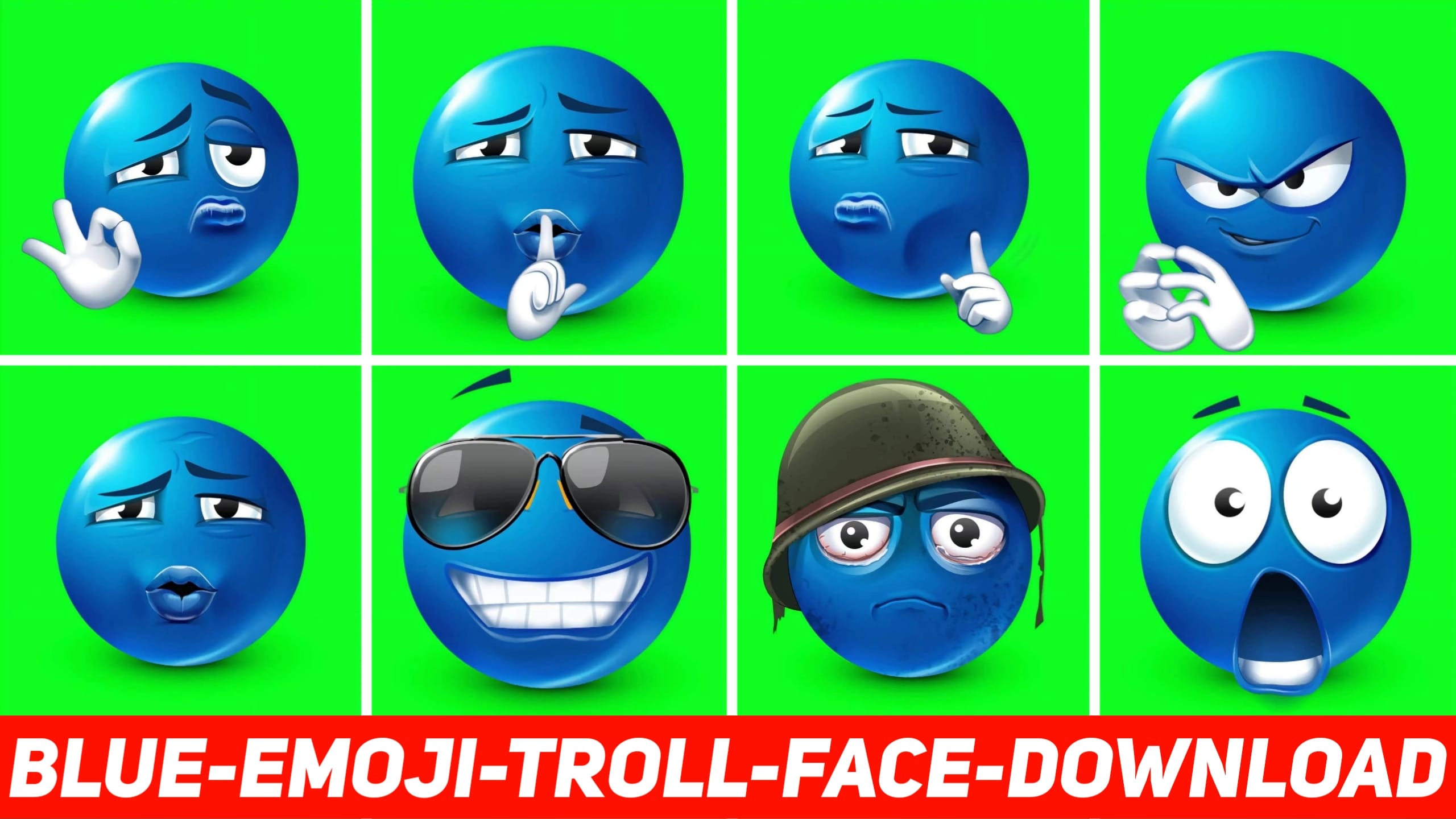 Blue Emoji Troll Face Download Free