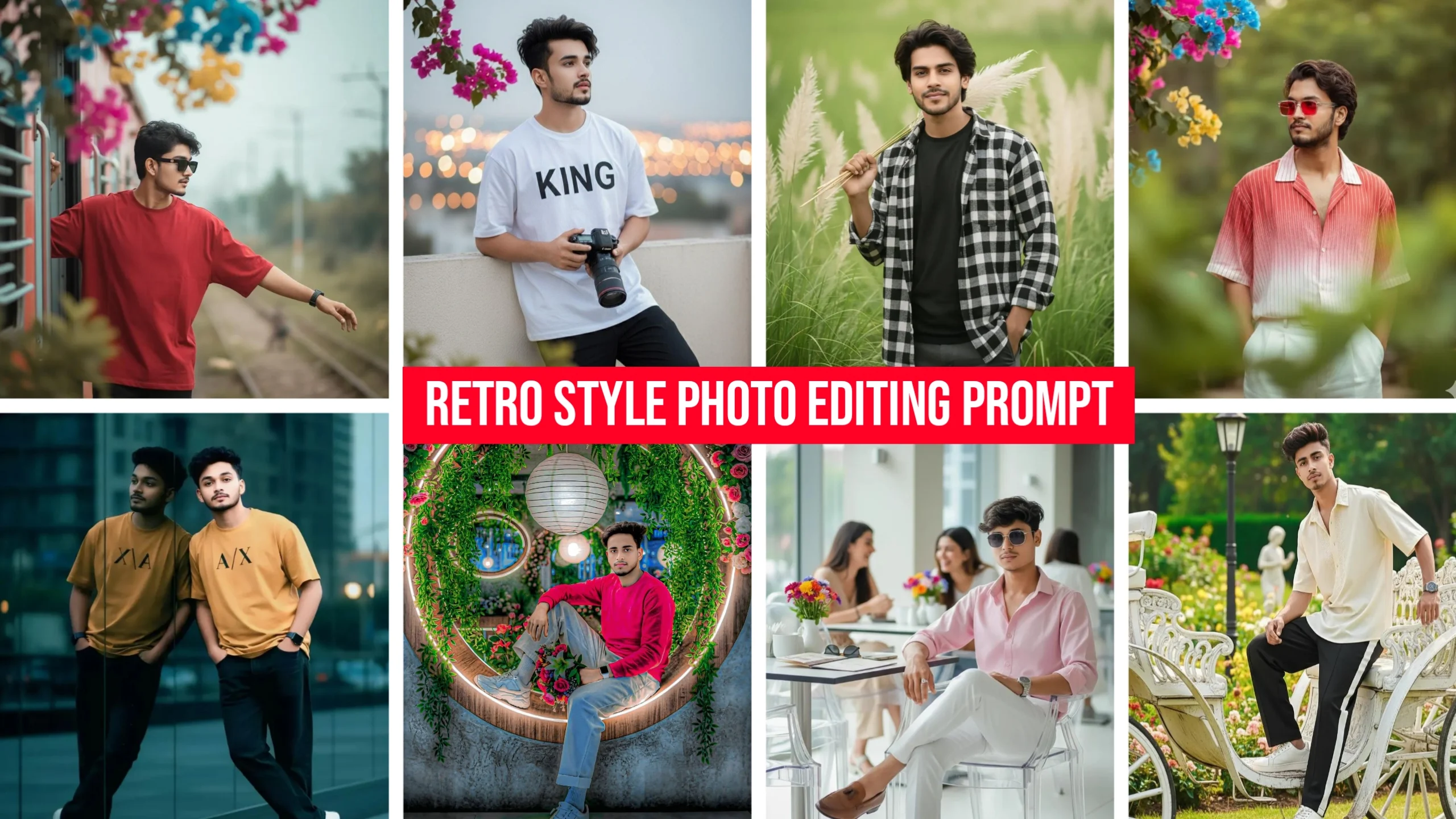 Boy Retro Style Vintage Ai Photo Editing Prompt