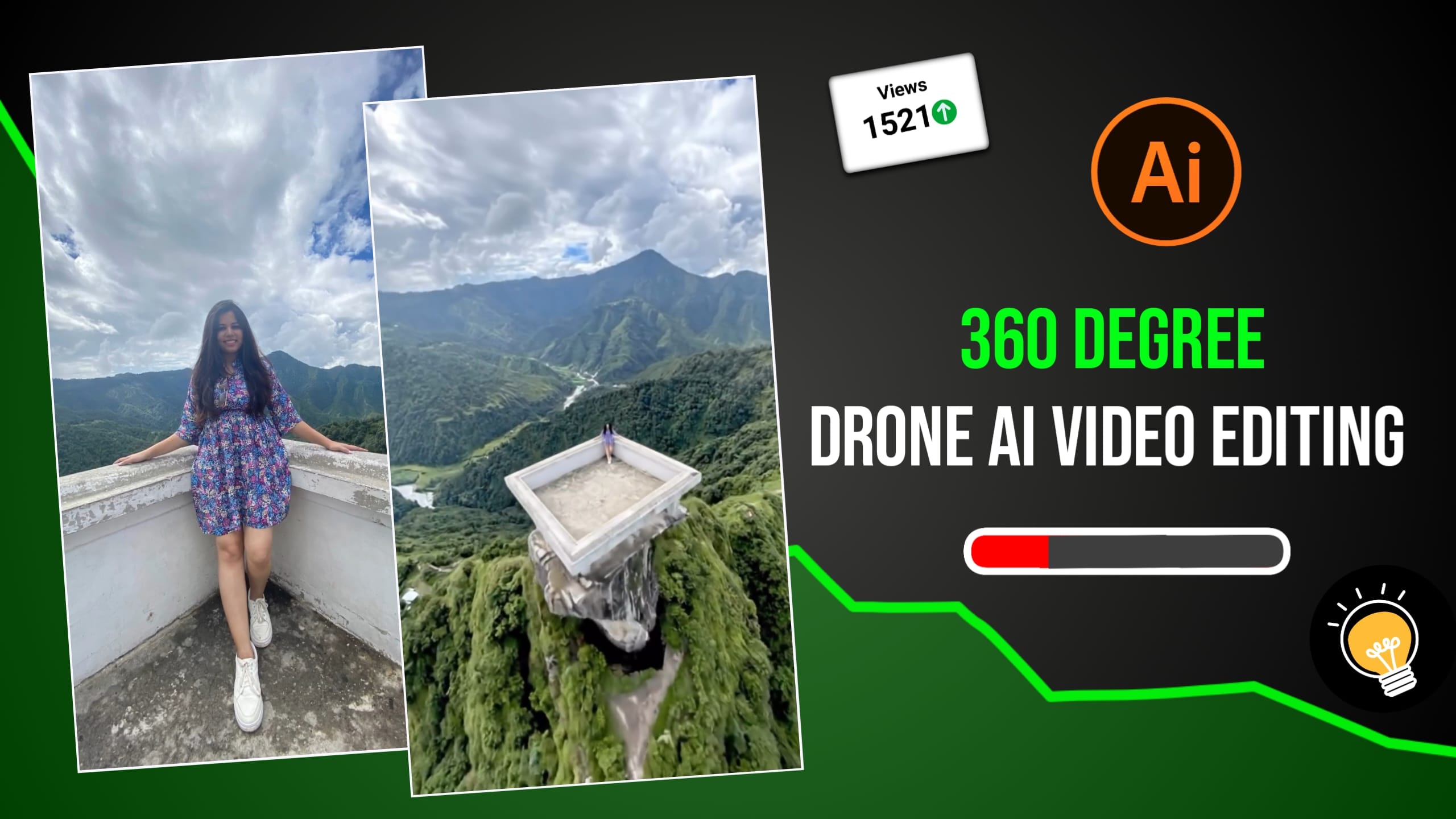 360 Degree Drone Shoot AI Video Editing